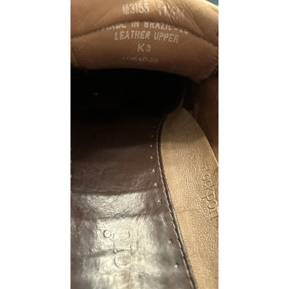 Rockport Moc Toe Vibraum Shoes Brown Leather Size 11.5 M‎ M3155 Lace Up